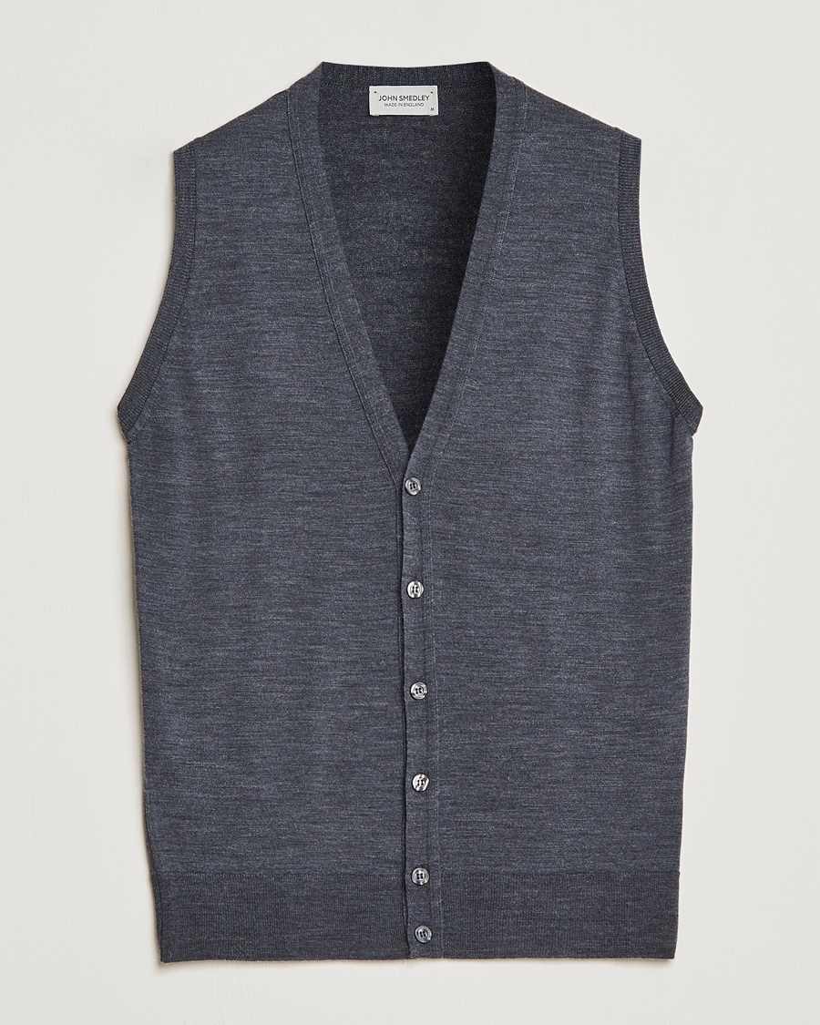 BEAMS PLUS Mohair Check Vest Navy at CareOfCarl.com
