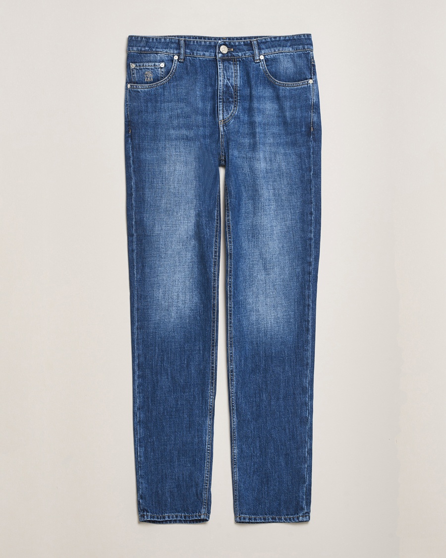 Brunello Cucinelli Traditional Fit Jeans Stone Wash at CareOfCarl.com