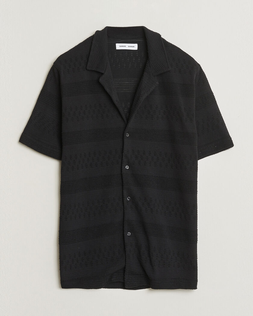 Les Deux Lesley Embroidery Short Sleeve Shirt Black at CareOfCarl.com