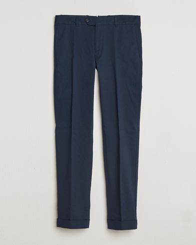 Ralph Lauren Purple Label Cotton Poplin Trousers Spring Navy at
