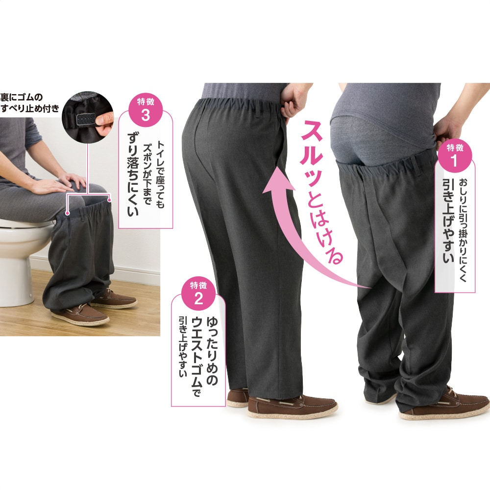ケアファッションオンラインおしりスルッとサラやわパンツ(紳士)(M
