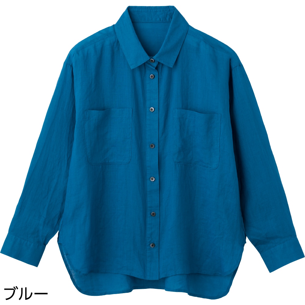 ケアファッションオンライン胸ポケット付シャツブラウス（婦人）(M