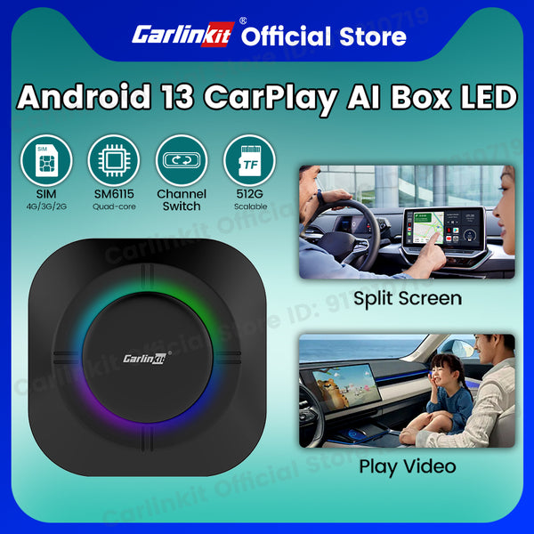 2024 Carlinkit Ai Box S2C LED Android Wireless Carplay adapter