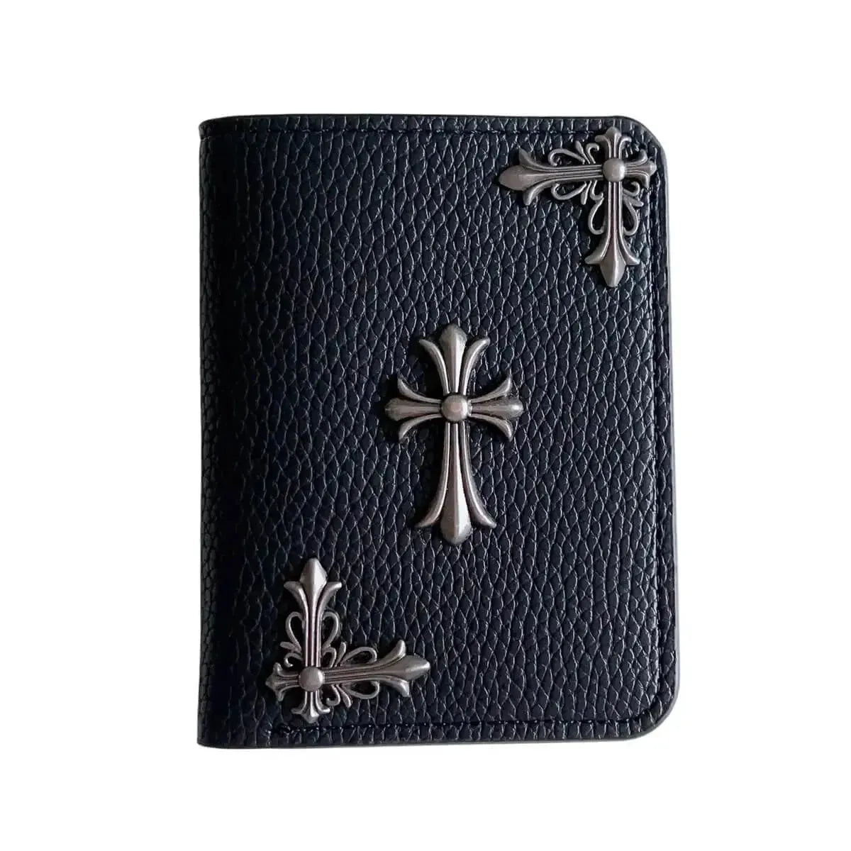 Caseles Chrome Hearts Black Leather Wallet for Men with Card Slots