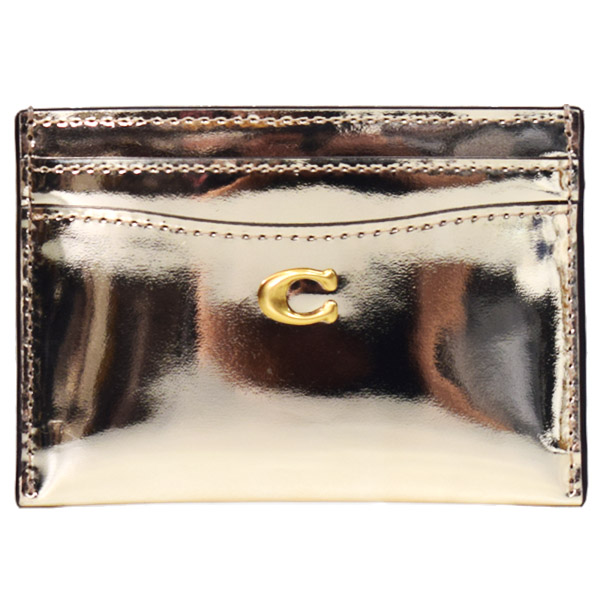 COACH】コーチ カードケース レザー メタリック C ロゴ カードケース