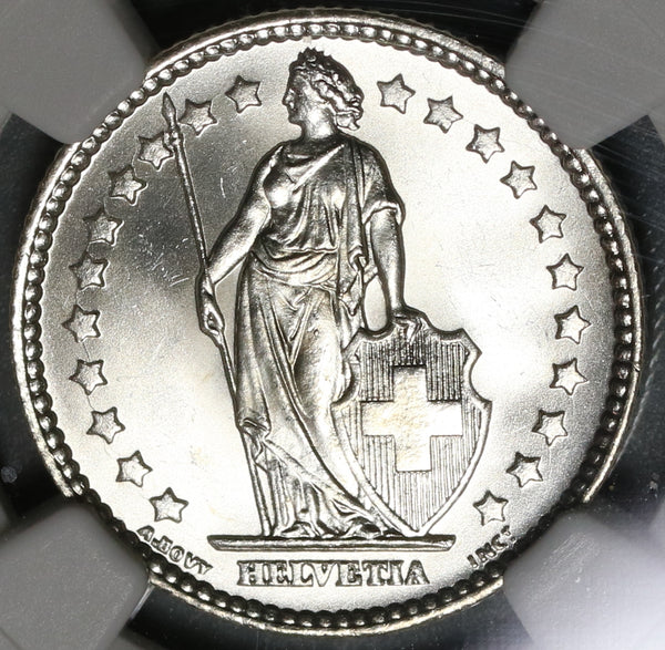 1916 NGC MS 65 Switzerland 1 Franc Mint State Swiss Silver Coin