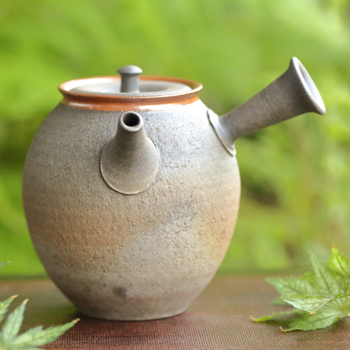 水野陽景 急須 常滑焼 窯変 螺旋文 とこなめ焼 茶道具 水野陽