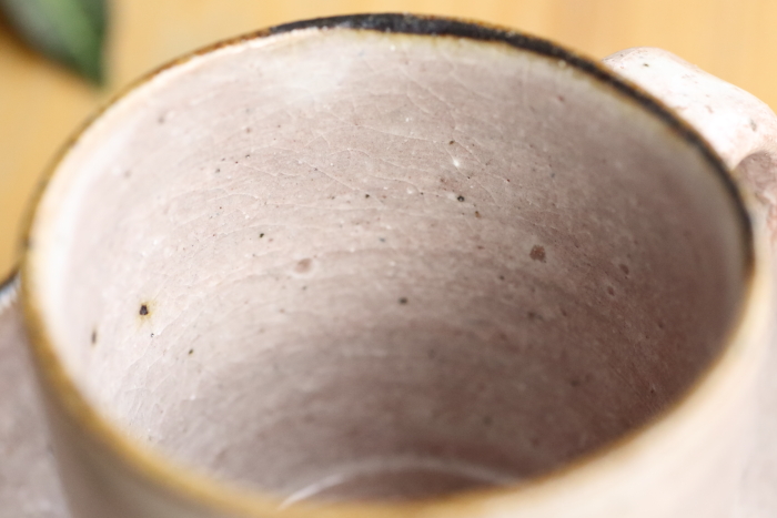 松崎健 粉引珈琲碗皿 コーヒーカップ＆ソーサー マグ 作家もの益子焼茶器