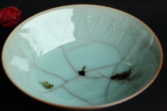 浦口雅行 飛青瓷盃 作家もの酒呑 青磁酒器 酒盃 桐箱