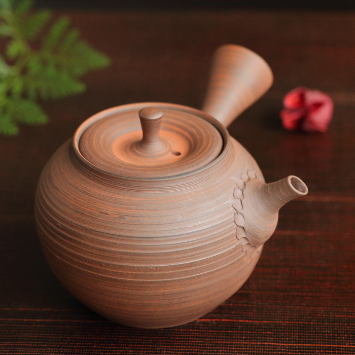 水野博之 窯変朱泥急須 満容量240ml 作家もの常滑焼煎茶器 日本茶中国