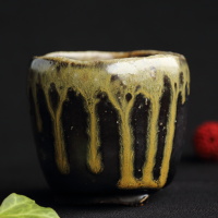 山田想 青ぐい吞み 登り窯焼成 作家もの酒器 常滑焼酒呑 酒杯 桐箱