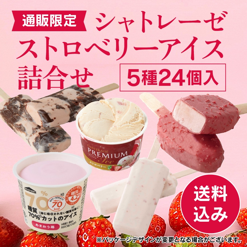 通販】ストロベリーアイス5種24個入詰合せ （送料込み）