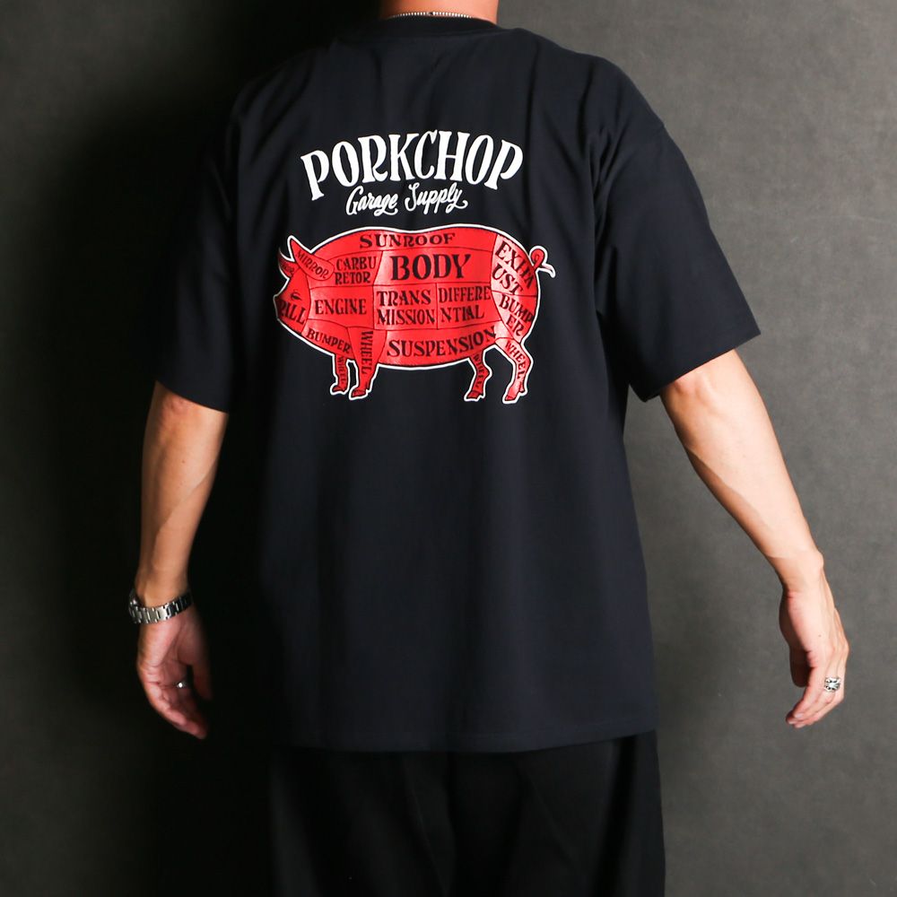 PORKCHOP - PORK BACK TEE - BLACK / ショートスリーブTシャツ