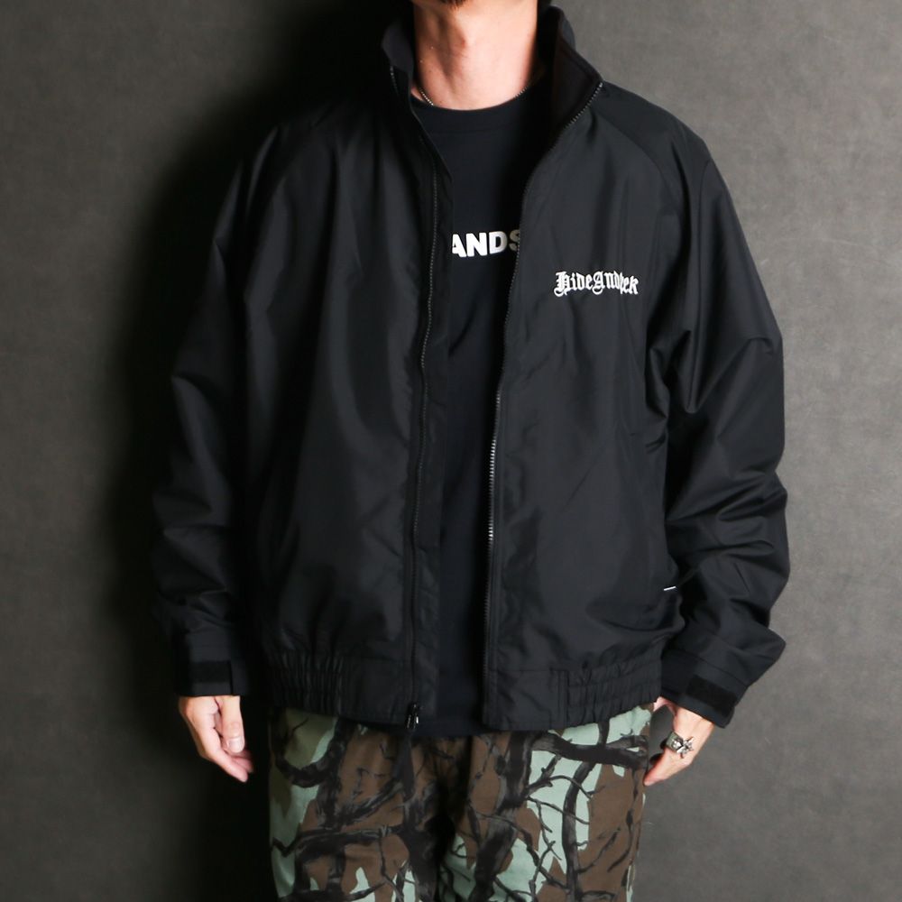 HideandSeek - Nylon Zip Jacket(24aw) - BLK × WHT / ナイロン ジップ