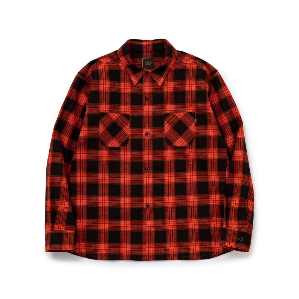 RATS - PRINT FLANNEL CHECK SHIRT / プリントチェック ネルシャツ