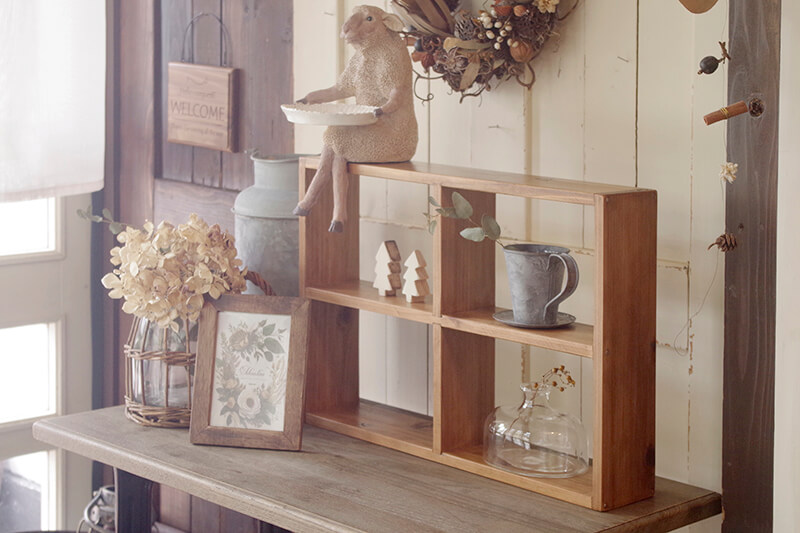 コレクションオープンラック｜ヴィンテージスタイルの木製収納棚｜通販