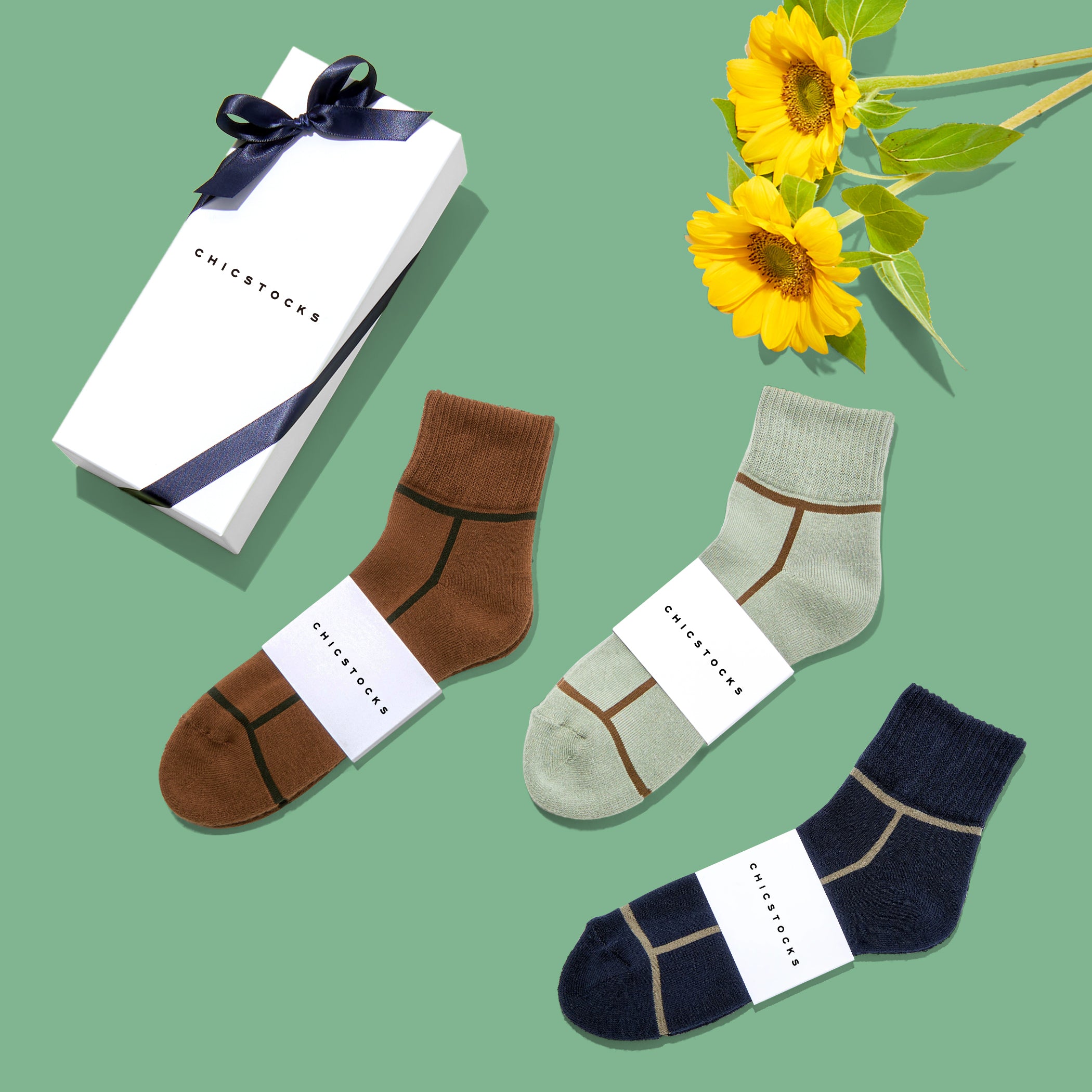 アンクルソックス 3足ギフトボックス(手提げ付き) 全4色 – CHICSTOCKS