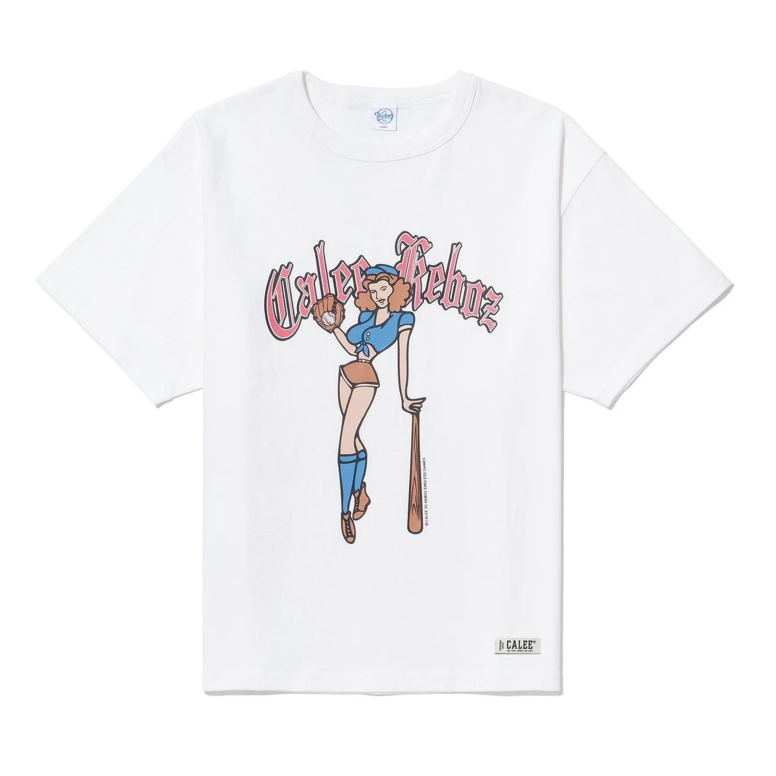 CALEE - × KEBOZ PINUP GIRL S/S TEE (WHITE) / × ケボズ ピンナップ