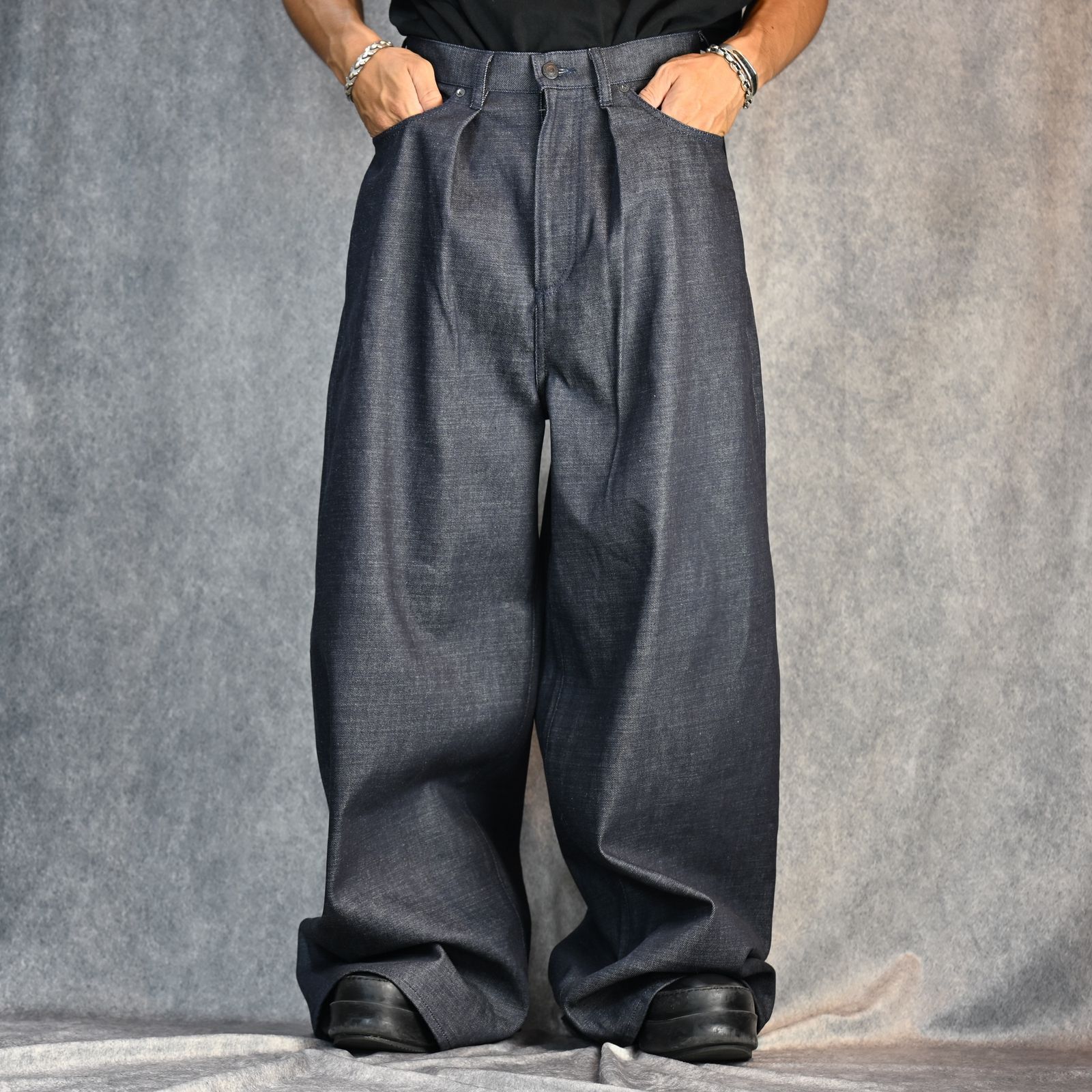 MENES バギーデニム 袋付きMenes インディゴ リジットデニム Mサイズ