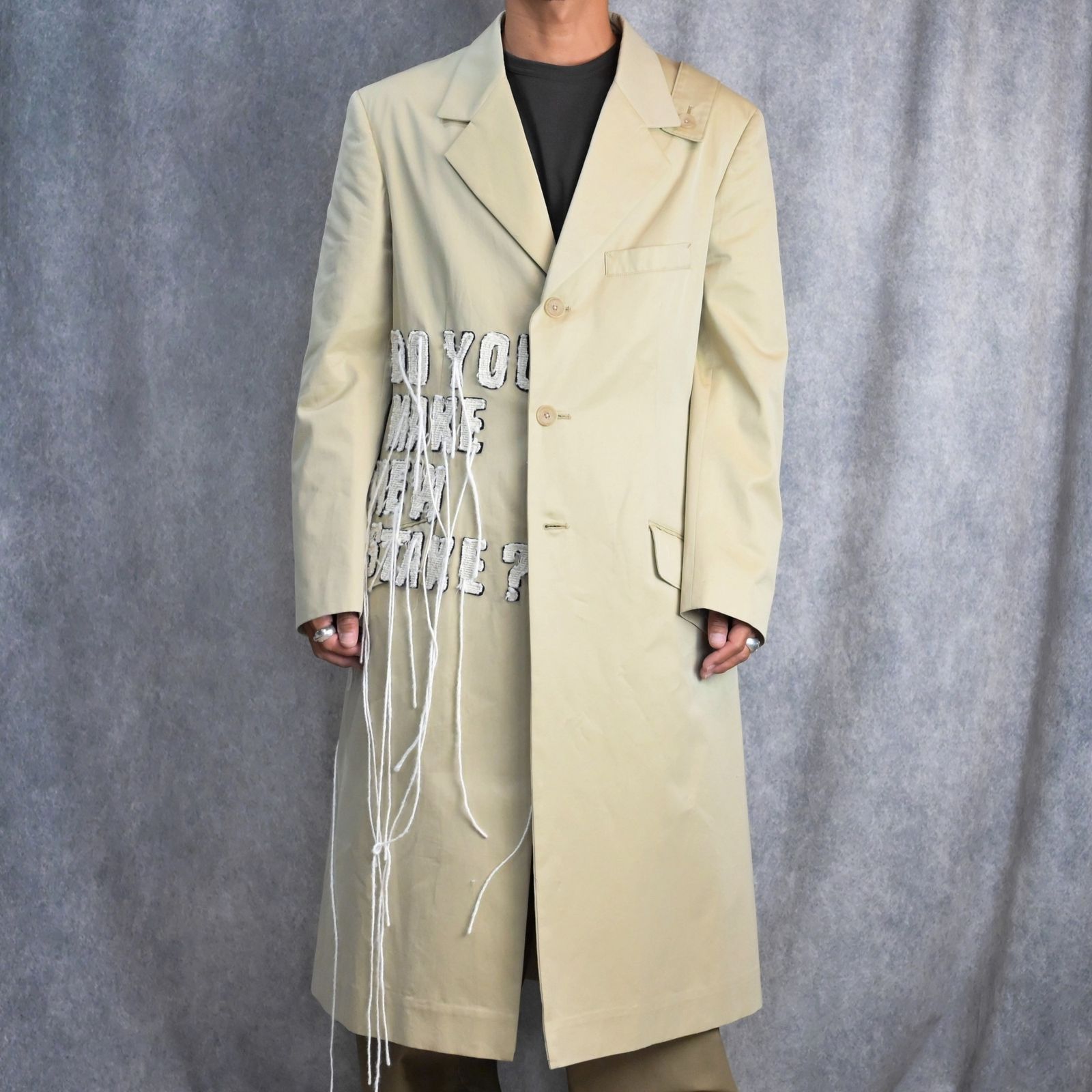 yohji yamamoto - W-肩タブ ロングジャケット （BEIGE） / HO-J22-037