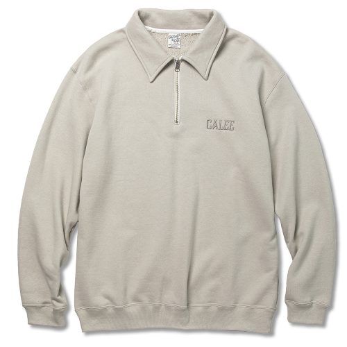 CALEE - CALEE LOGO EMBROIDERY HALF ZIP SWEAT (IVORY) / ハーフ