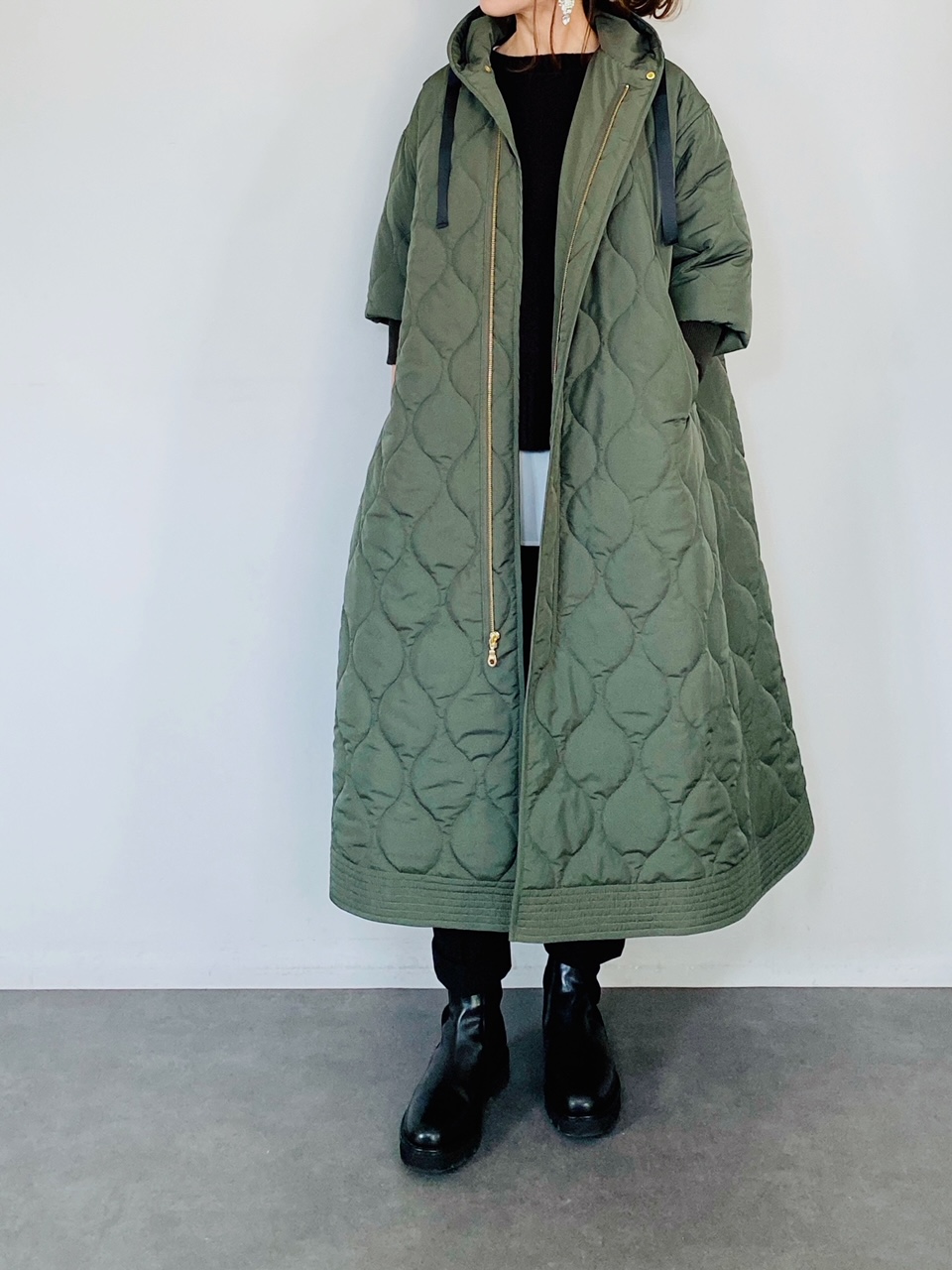 SELECT(セレクト) キルティングフードロングコート ｜Praise / trois