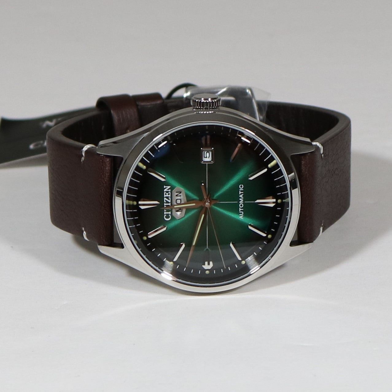 Citizen Men's C7 Series Automatic Green Dial Brown Leather Strap