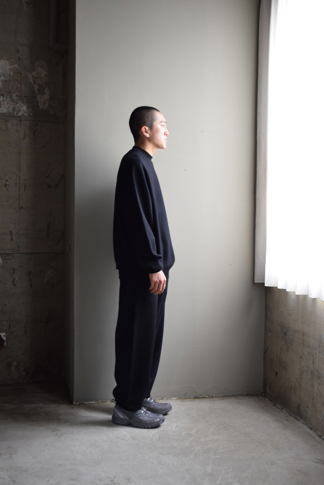 Cale (カル) Super 120's エアーウール裏毛 プルオーバー [BLACK]