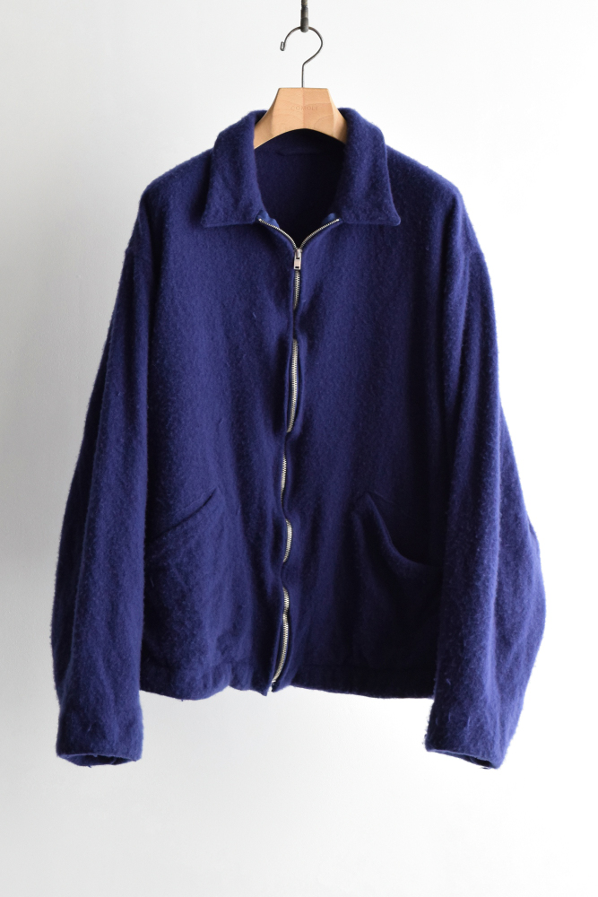 COMOLI (コモリ) 縮絨ウール ジップ ショートジャケット [PURPLE BLUE]