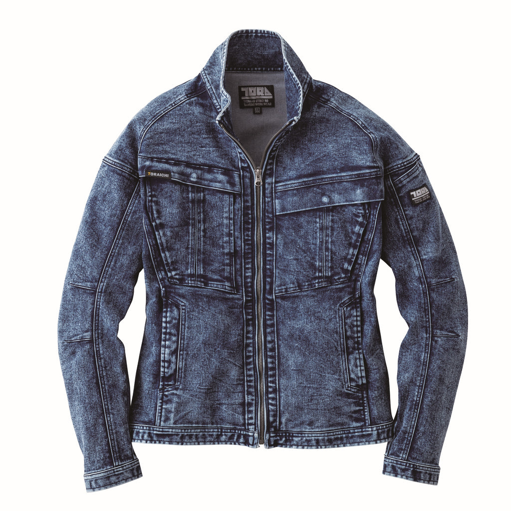 寅壱 8922-124 デニム ストレッチ ワークジャケット ケミカル