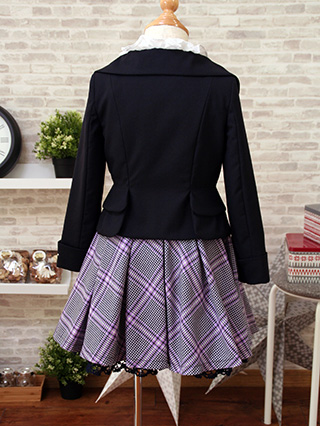 メゾピアノ ピンクのツイードジャケットセレモニースーツ 120