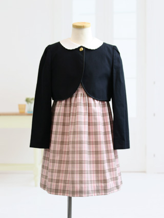 バーバリー ピンクノバチェック柄ワンピース 120 / ブランドフォーマル