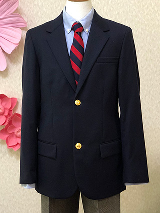ラルフローレン 紺ブレザーの定番スーツ(赤・紺ネクタイ) 160