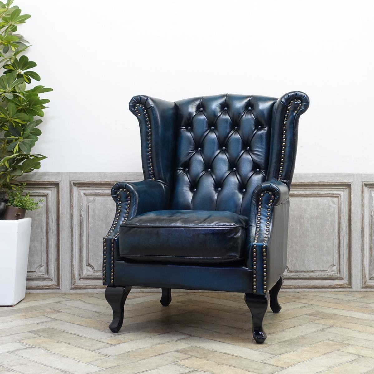 ガルトセッコ チェア アンティーク調 ソファ ネイビー ソファ