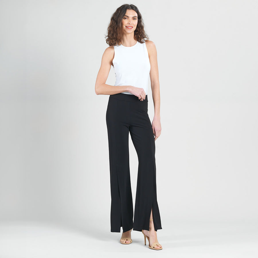 Kick Front High Slit Pant - Black – Clara Sunwoo
