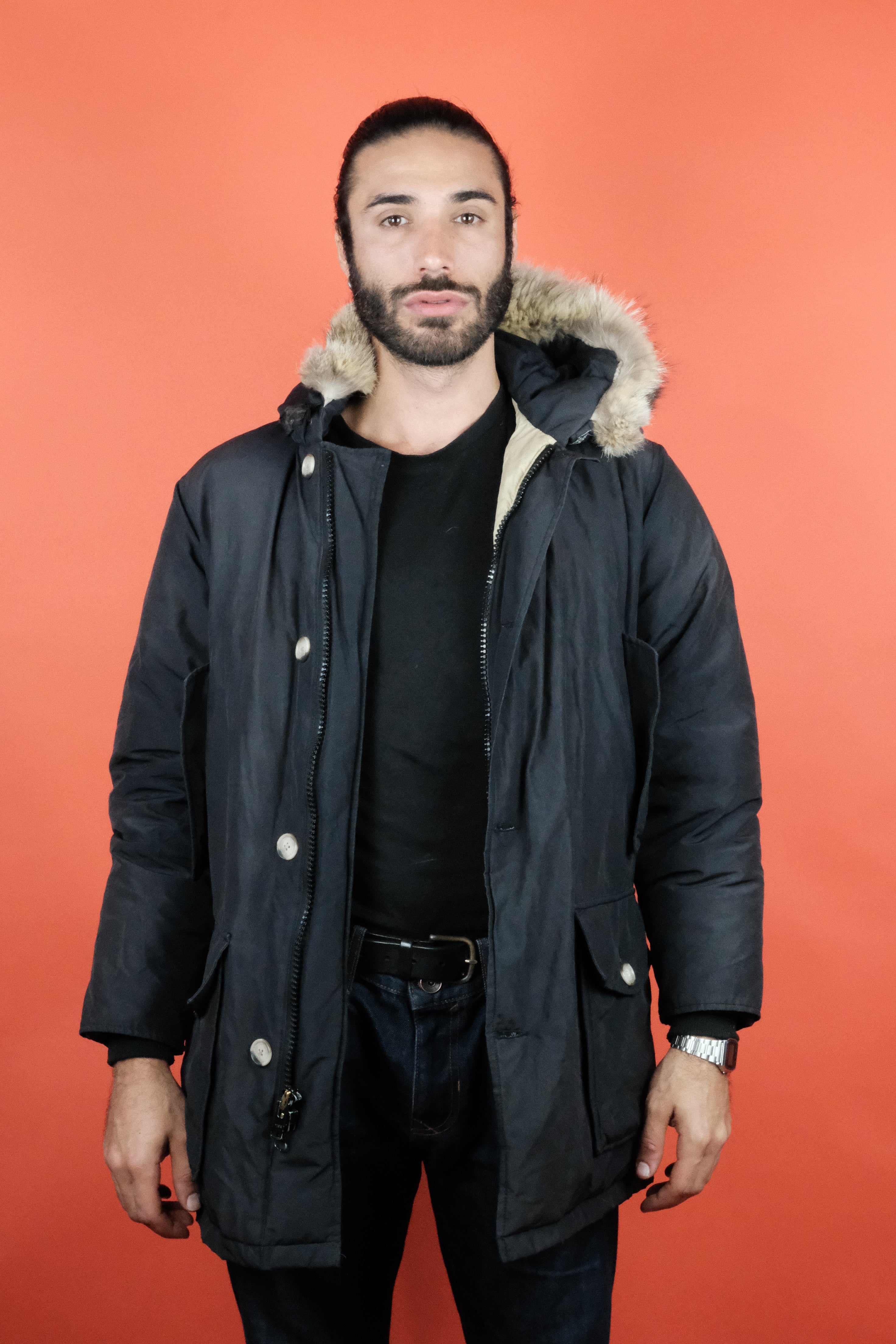 Woolrich Arctic Parka Black ''M'' ~ Vintage Store Clochard92.com