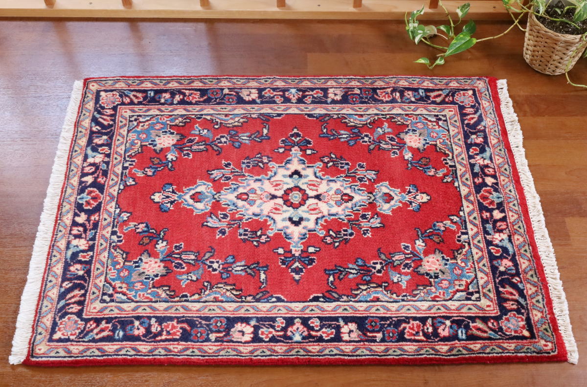 ペルシャ絨毯（ヴィンテージ）玄関マット 赤・ハマダン産｜クラフトワーク