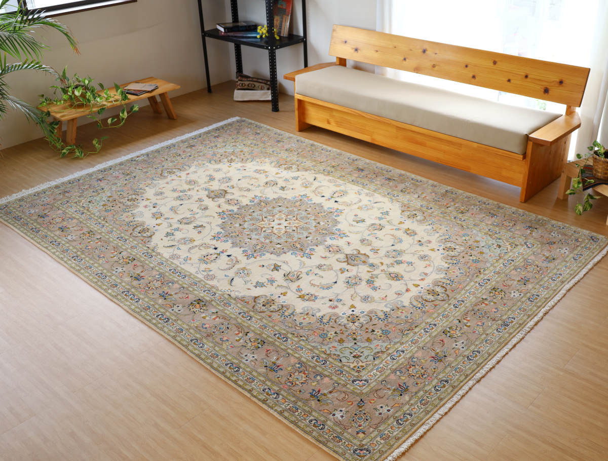 ペルシャ絨毯 カシャーン産 2×3メートル ウール＆シルク ｜手織ラグの