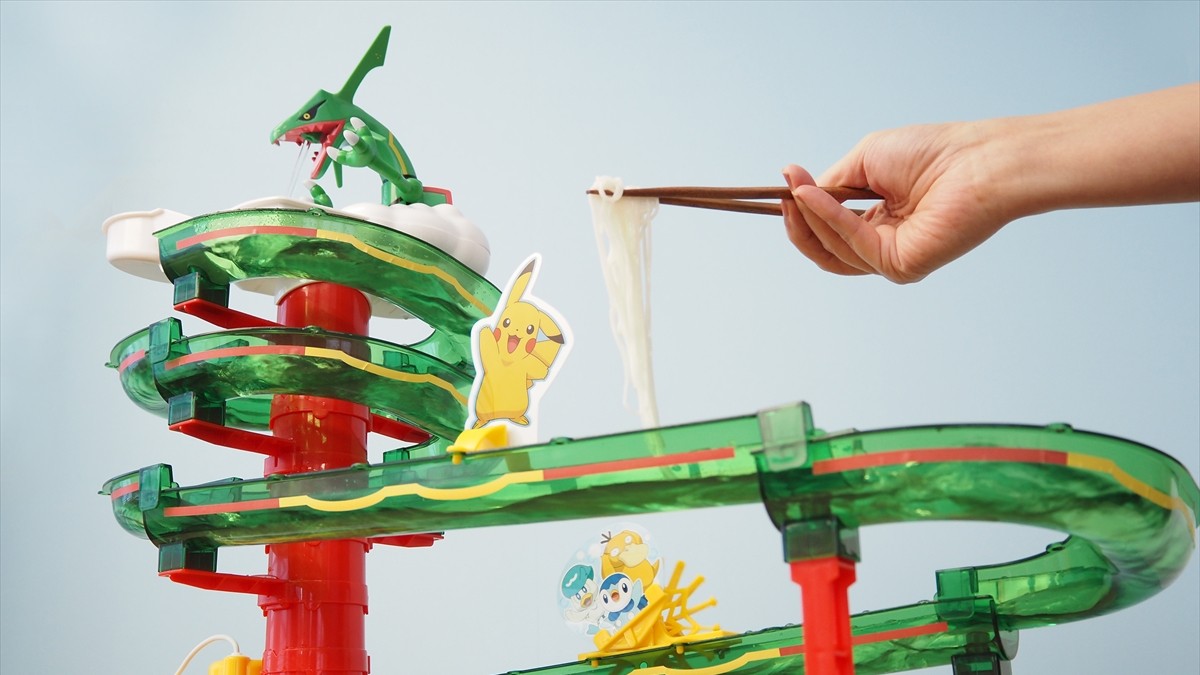 ポケモン』型の“流しそうめんマシン”発売決定！ レックウザの口から水