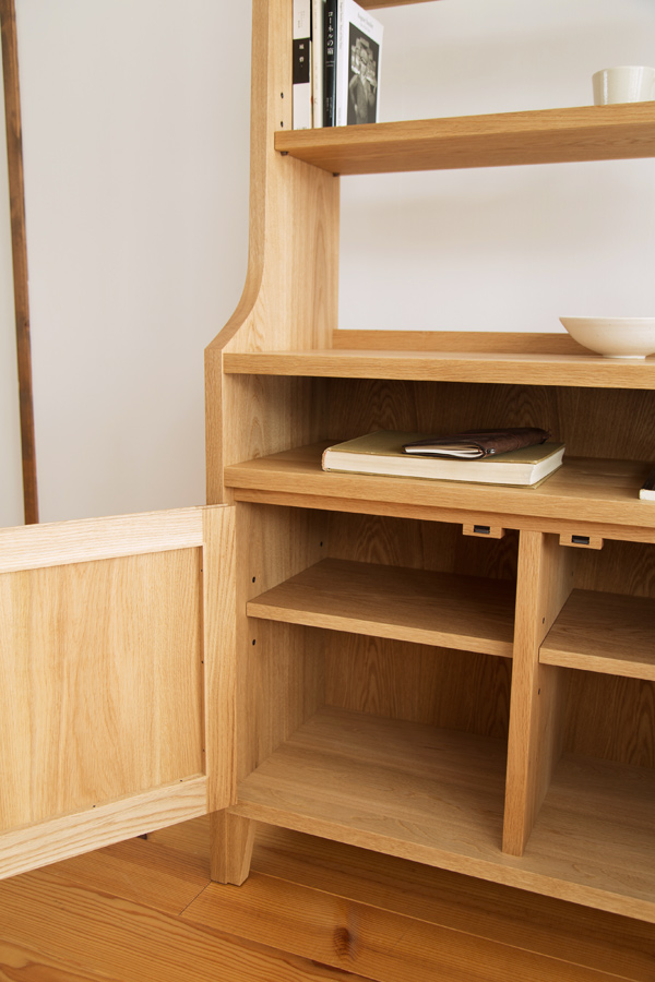 ナラ材のオーダー本棚（ブックシェルフ）・C-328 家具工房クラポ