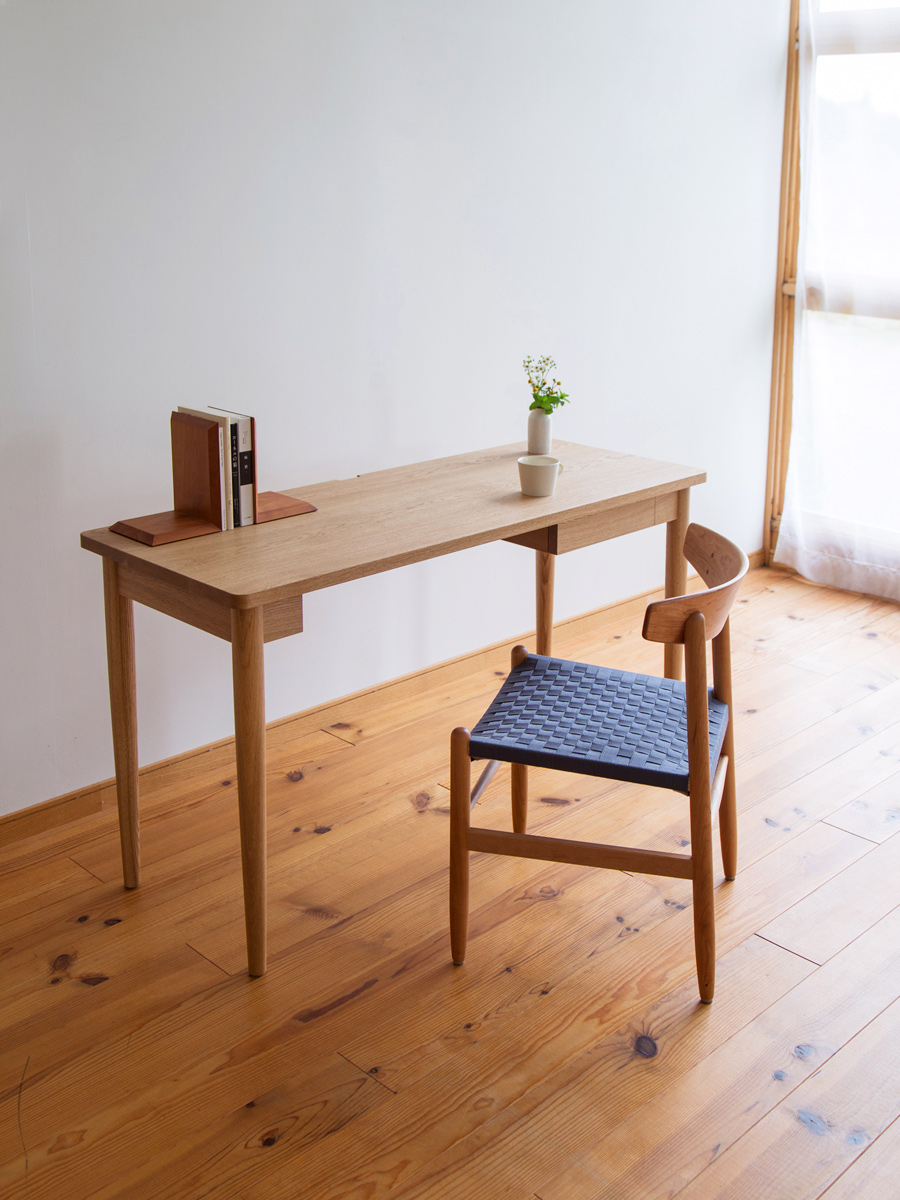 オーダー家具・D-150 ナラ材のパソコンデスク D-124アレンジ 家具工房