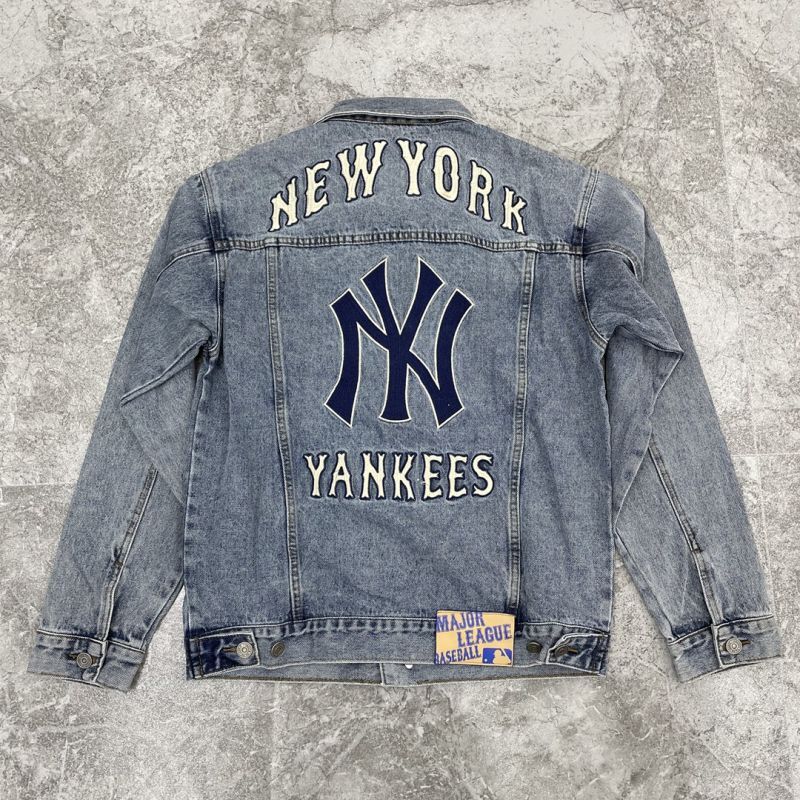 MLB NY embroidery Denim G Jean jacket blouson ユニセックス 男女