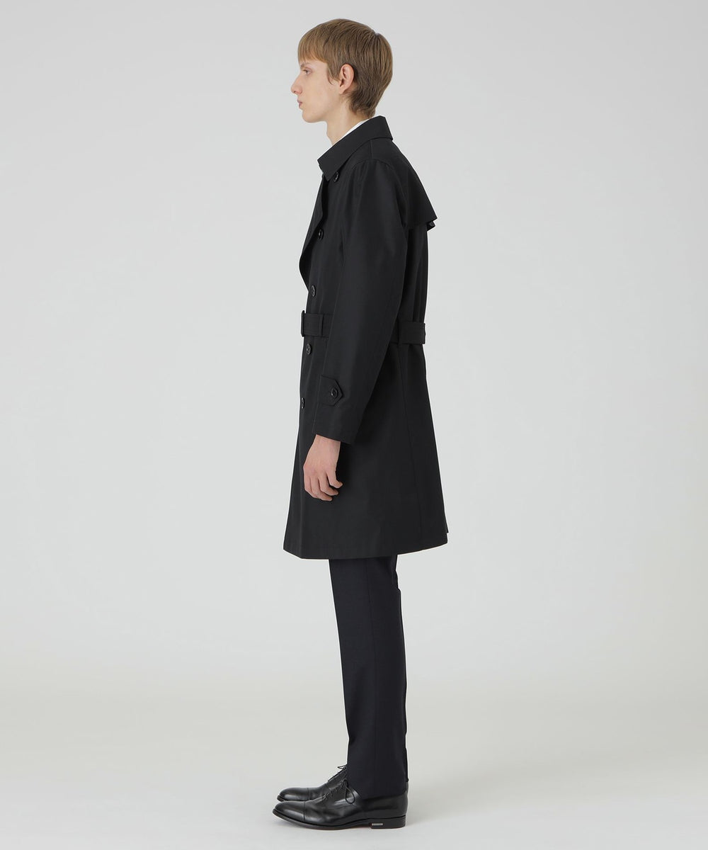 マイクロピーチギャバジンダブルトレンチコート（コート）｜BLACK