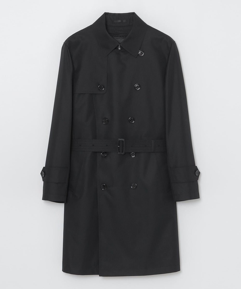マイクロピーチギャバジンダブルトレンチコート（コート）｜BLACK