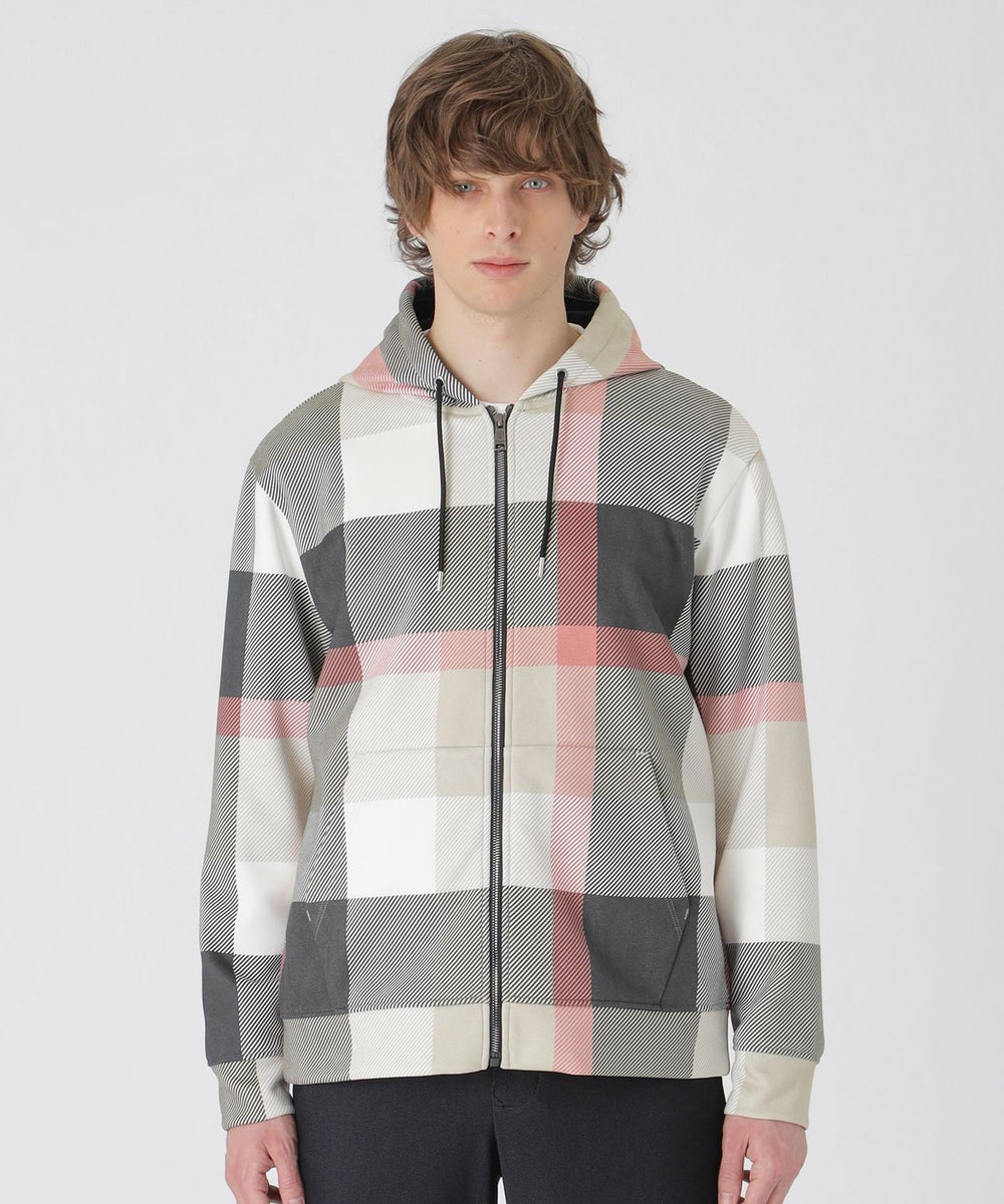スウェードライククレストブリッジチェックパーカー（カットソー