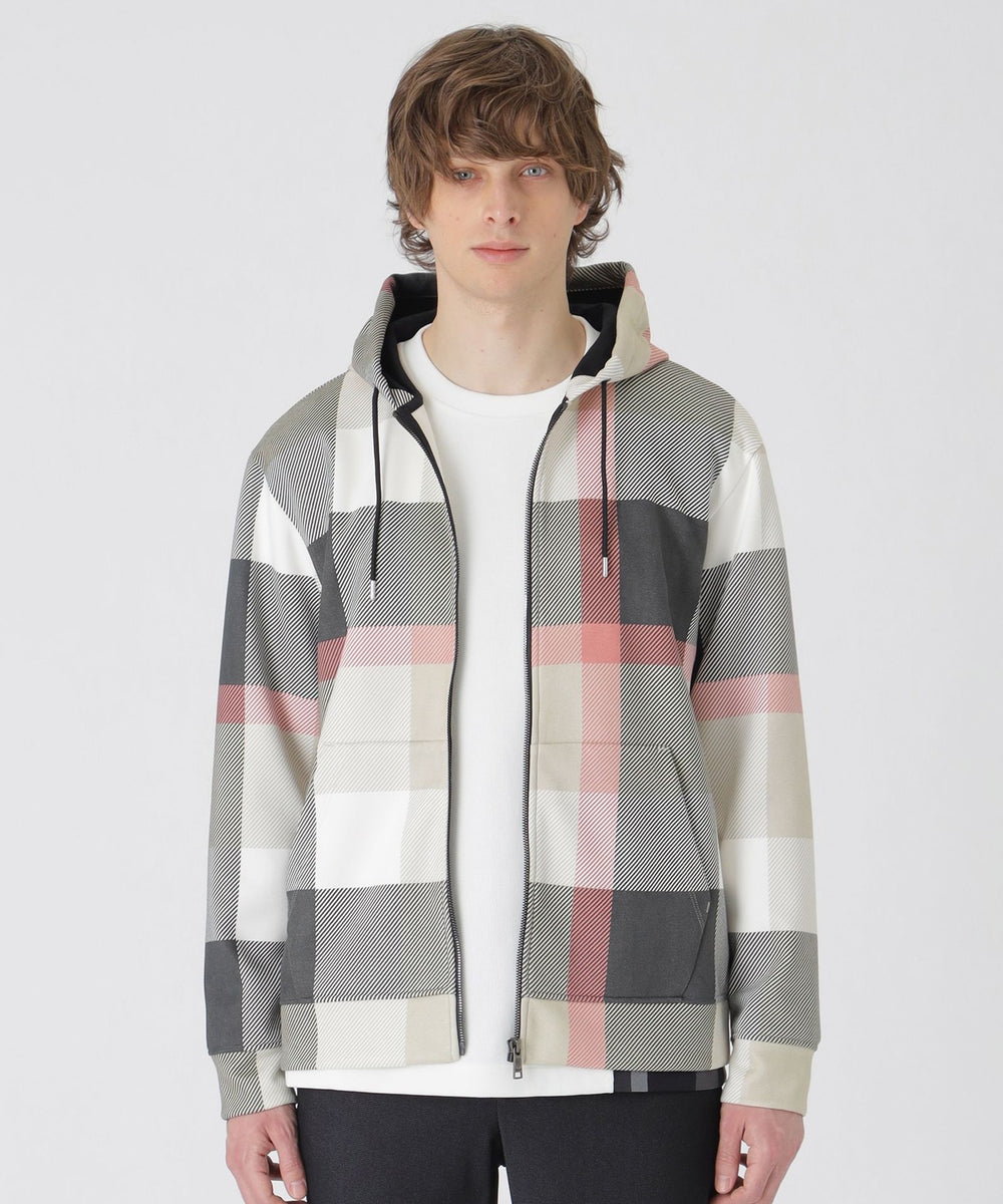スウェードライククレストブリッジチェックパーカー（カットソー