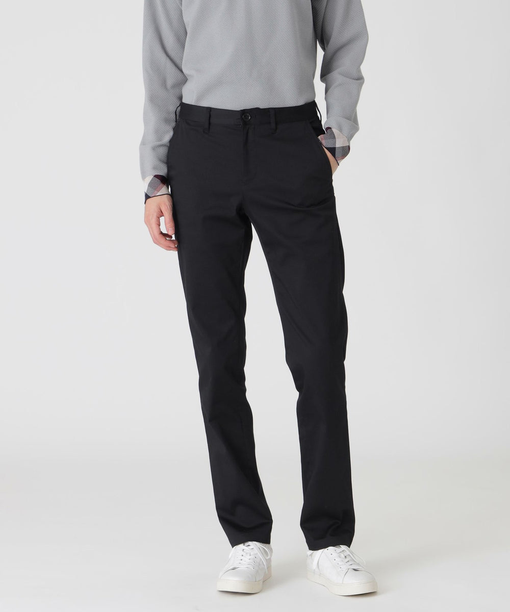 ストレッチソフトサテントラウザーズ（カジュアルパンツ）｜BLACK