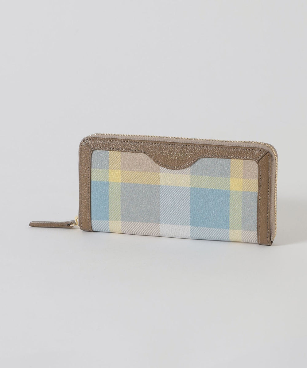 クレストブリッジチェックレザー長財布（ウォレット/ポーチ）｜BLUE