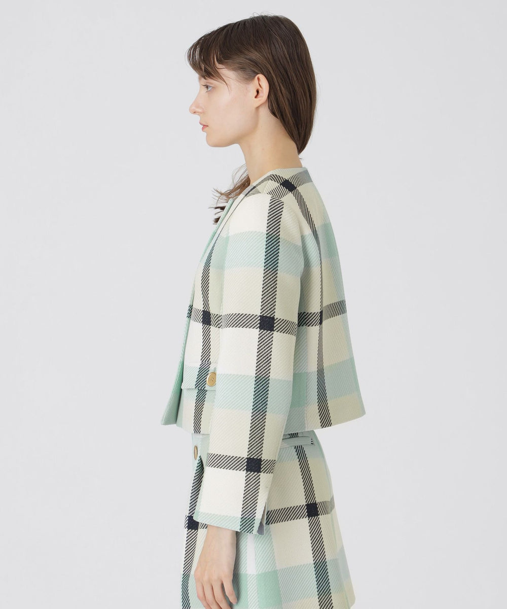 一部店舗限定】クレストブリッジチェックツィードジャケット