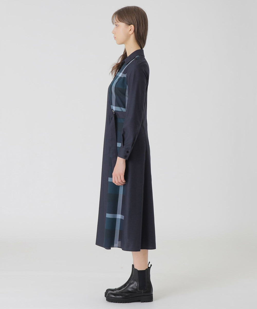 パーシャルクレストブリッジチェックドレス（ドレス）｜BLUE LABEL